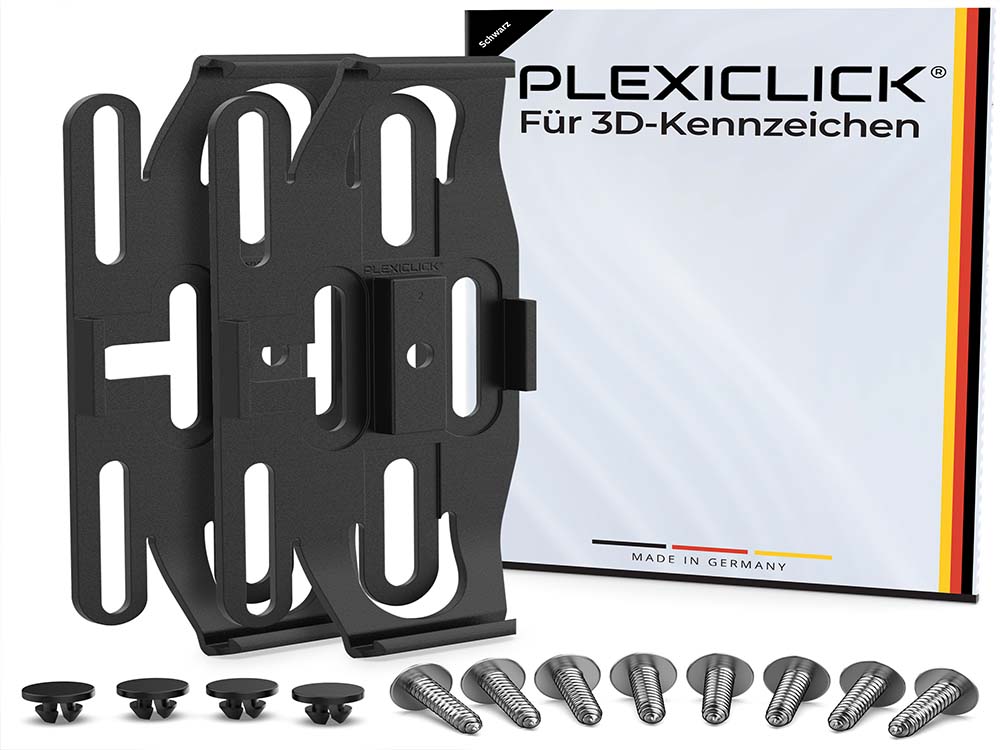 Plexiclick 3D-Kennzeichenhalter schwarz