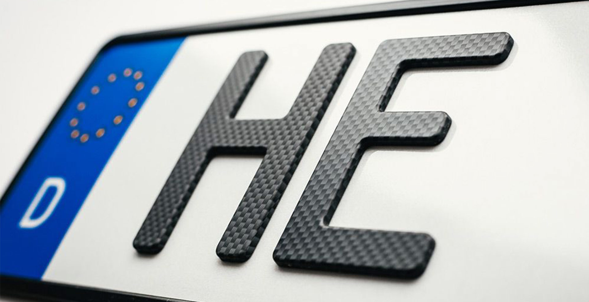3D Kennzeichen (520mm) in Carbon-Optik matt mit Magnethalterung