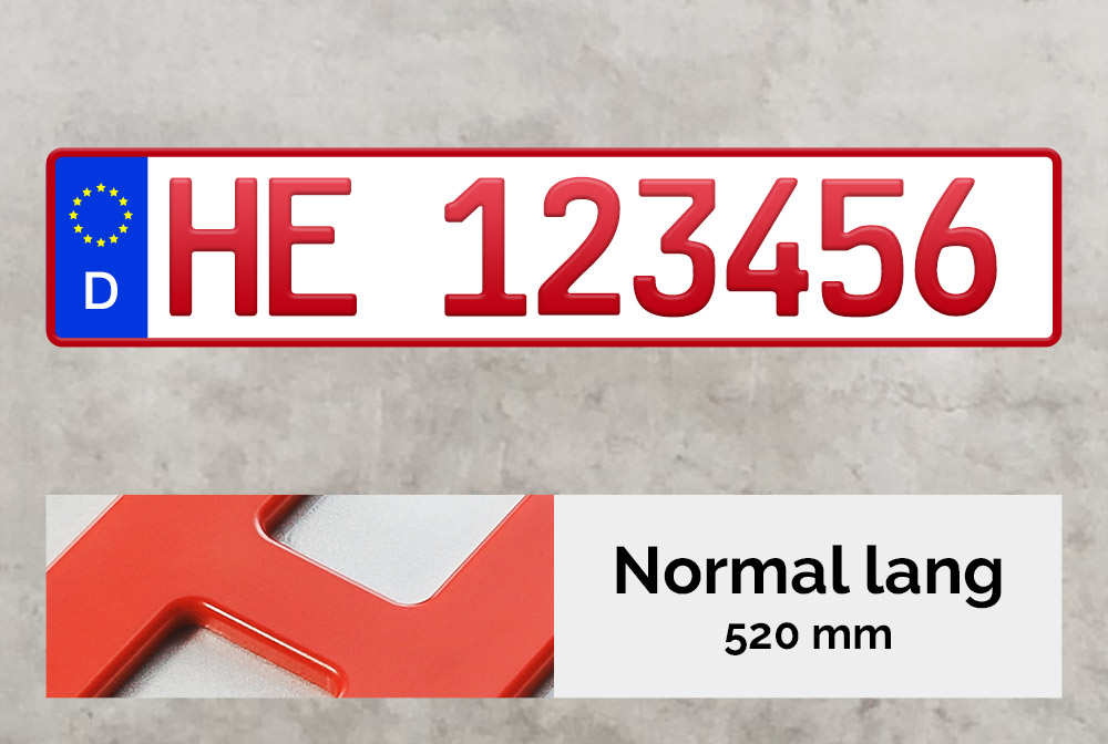 3D Händlerkennzeichen magnetisch in Rot (520mm)