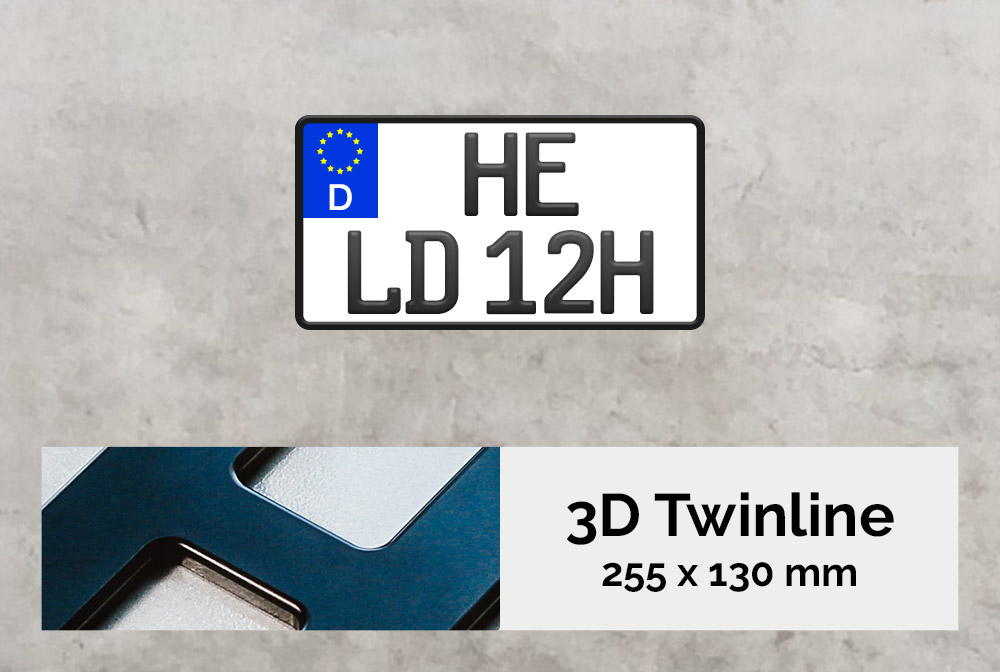 3D TWINLINE Historisch in Schwarzmatt 255 x 130 3D TWINLINE Historisch in Schwarzmatt 255 x 130