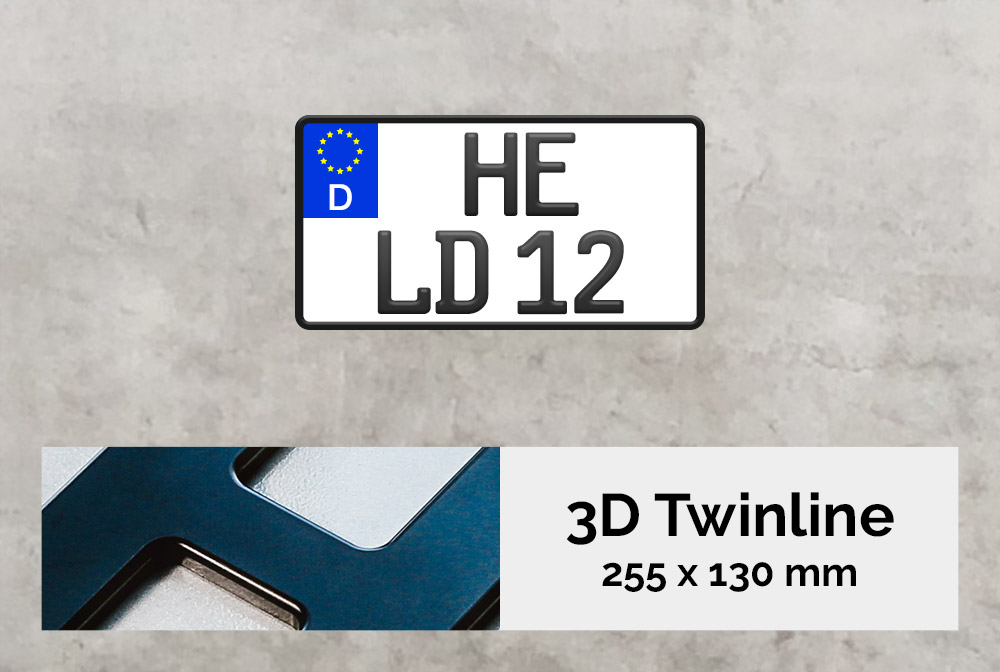 3D TWINLINE in Schwarzmatt 255 x 130 3D TWINLINE in Schwarzmatt 255 x 130