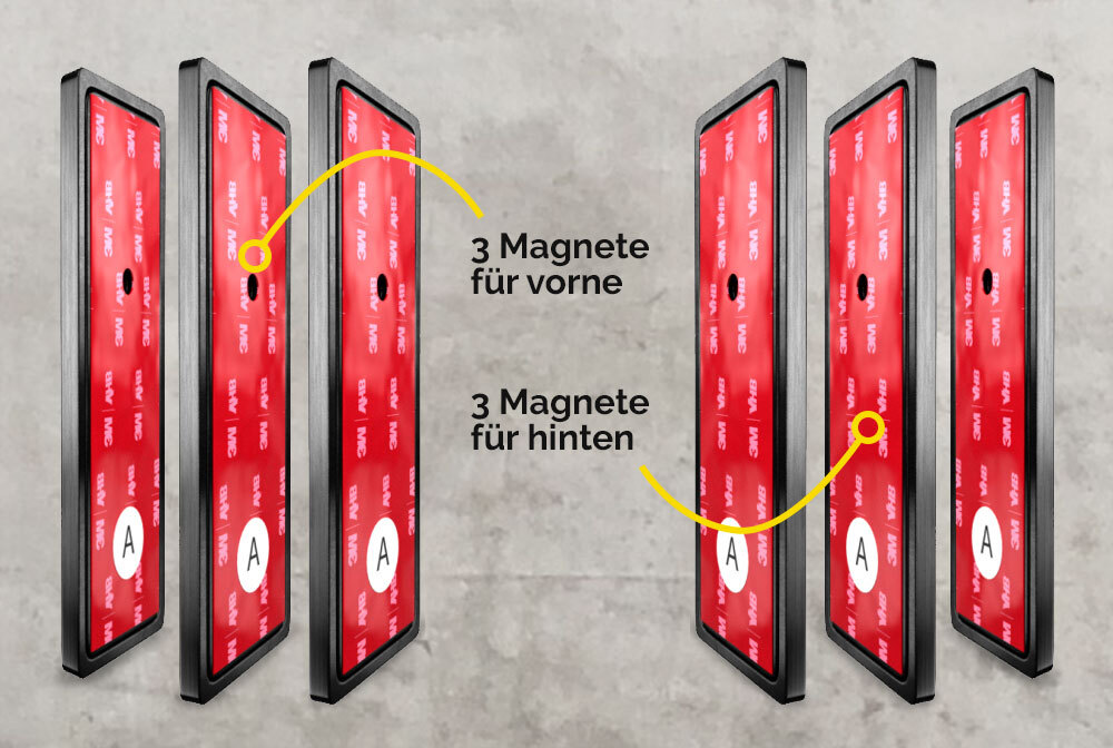 2 x Magnetische Kennzeichenhalter für 3D Kennzeichen 2 x Magnetische Kennzeichenhalter für 3D Kennzeichen