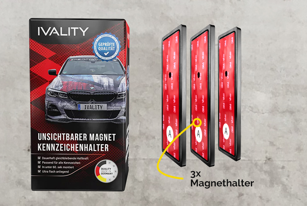 1 x Magnetischer Kennzeichenhalter für 3D Kennzeichen 1 x Magnetischer Kennzeichenhalter für 3D Kennzeichen